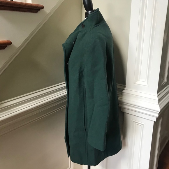 JCREW Villa Cocoon Coat Womens 2 Green Mid Length Stadium Cloth Wool BA538 - Picture 10 of 13